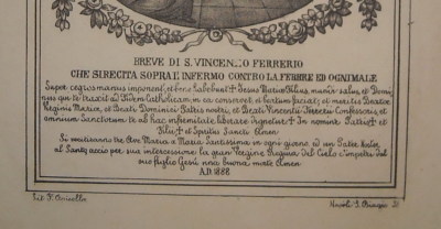 Arte Popolare Napoletana: Rara Antica Litografia Devozionale, Santo Taumaturgo (San Vincenzo Ferreri)
