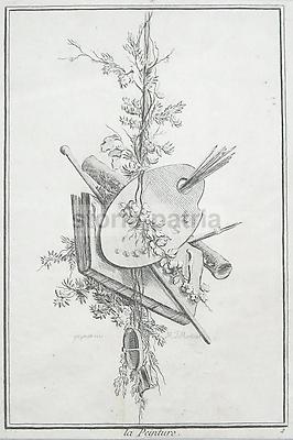 Arte, Colori, Pennelli, Album: Allegoria Della Pittura, Antica Artistica Incisione