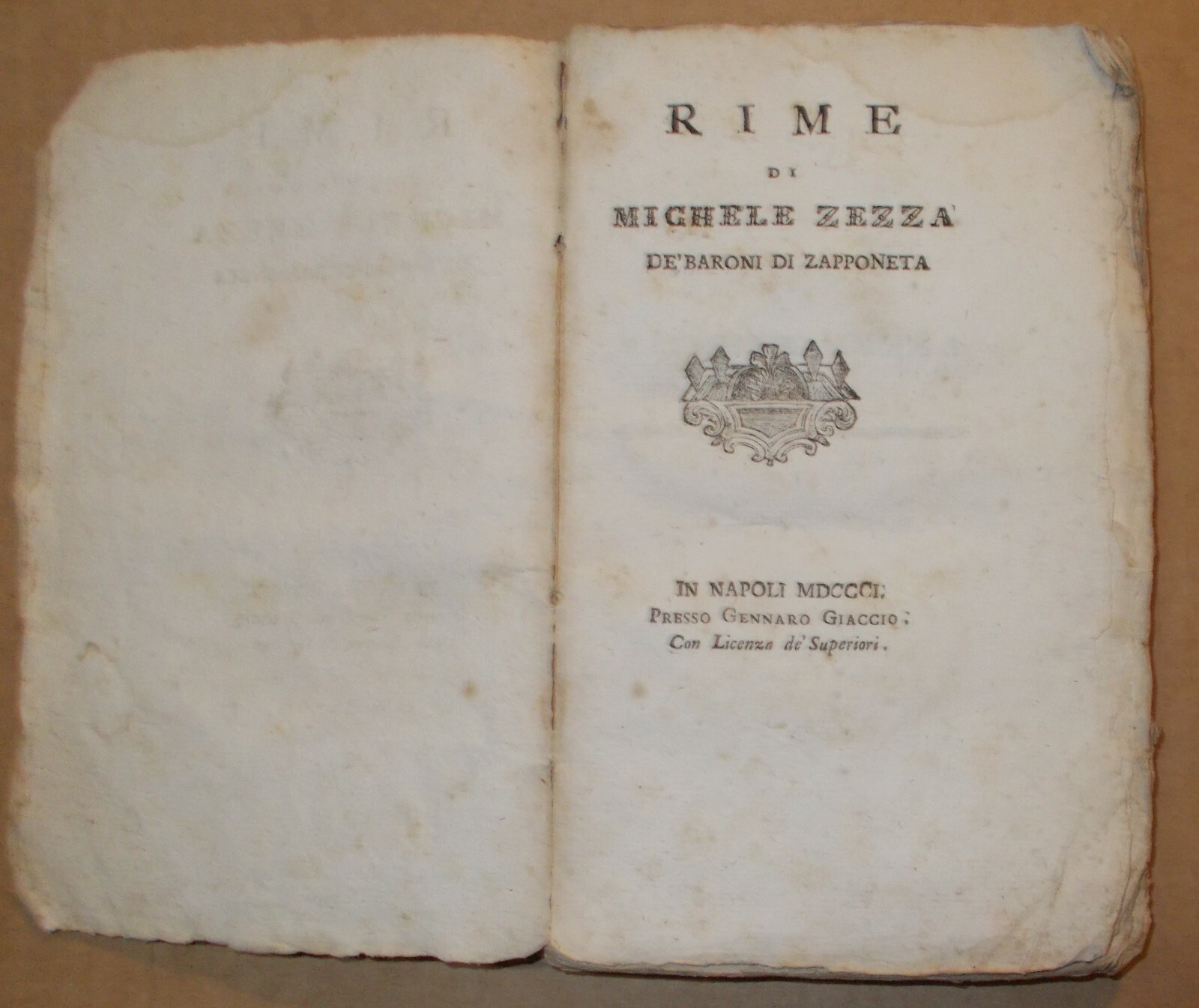 Puglia: Letteratura, Poesia E Mitologia. Michele Zezza, 1801