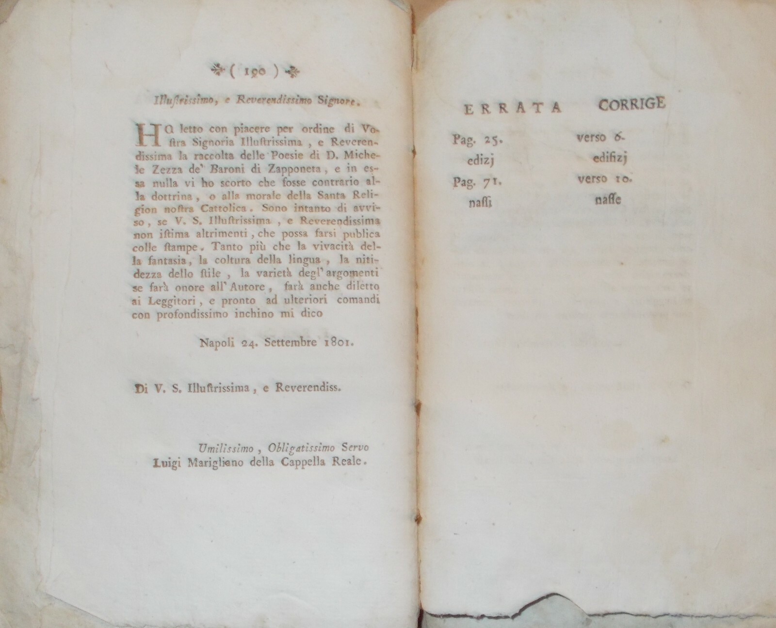 Puglia: Letteratura, Poesia E Mitologia. Michele Zezza, 1801