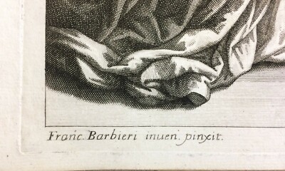 Antica Stampa Popolare Devozionale   Artista Guercino   Petrucci   Lorenzini   Scena Biblica