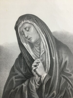 Antica Stampa Devozionale Dell'Addolorata, Roma, Chiesa Di San Giovanni Battista Dei Fiorentini