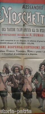 Magnifico Manifesto A Colori: Dumas, I Tre Moschettieri. Barberi, Illustratore Marchetti