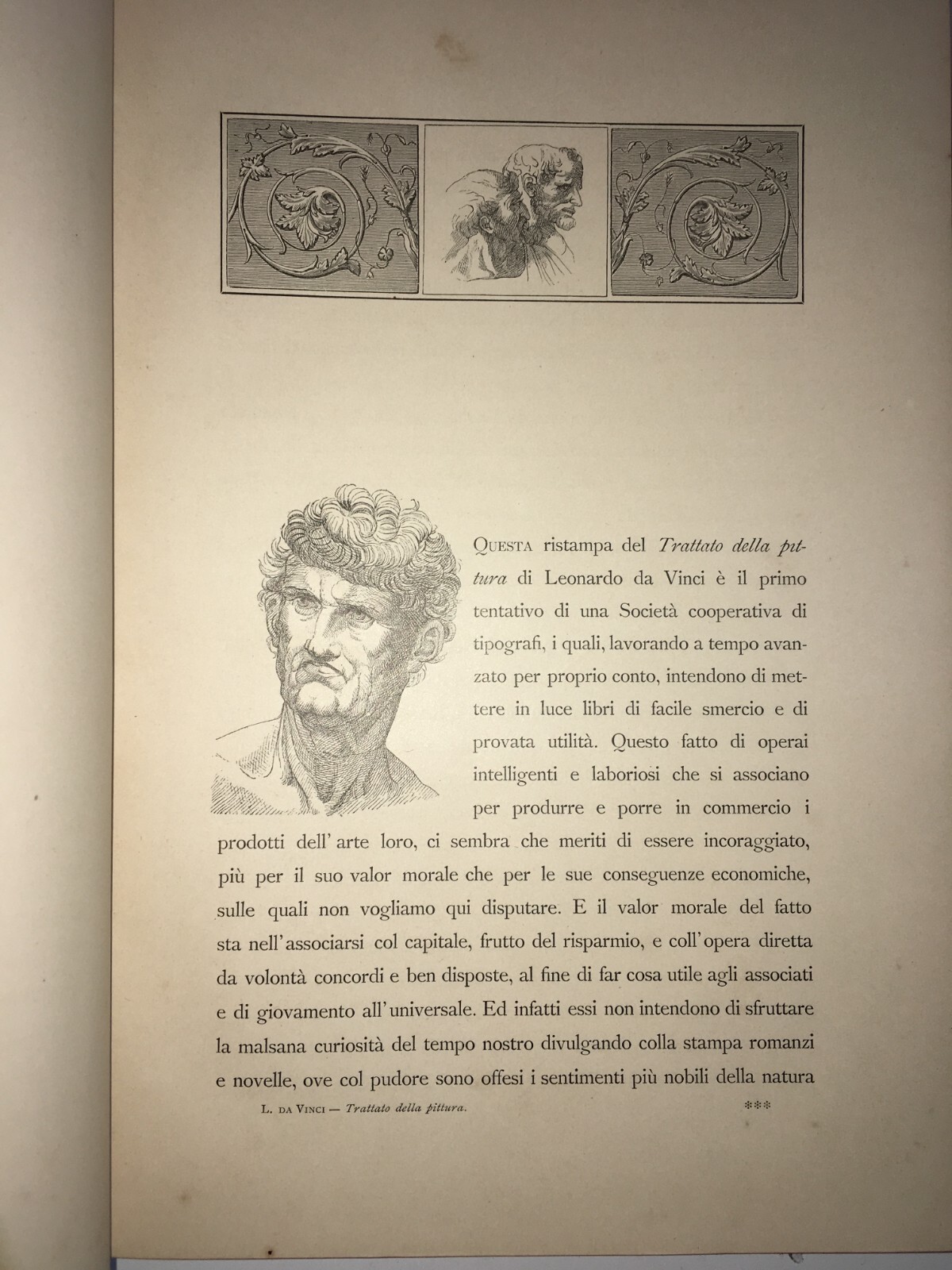 Leonardo Da Vinci: Trattato Della Pittura, Vasari, Antica Edizione Illustrata, 1890, Ritratto