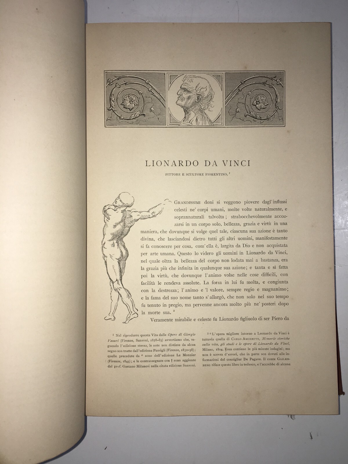 Leonardo Da Vinci: Trattato Della Pittura, Vasari, Antica Edizione Illustrata, 1890, Ritratto