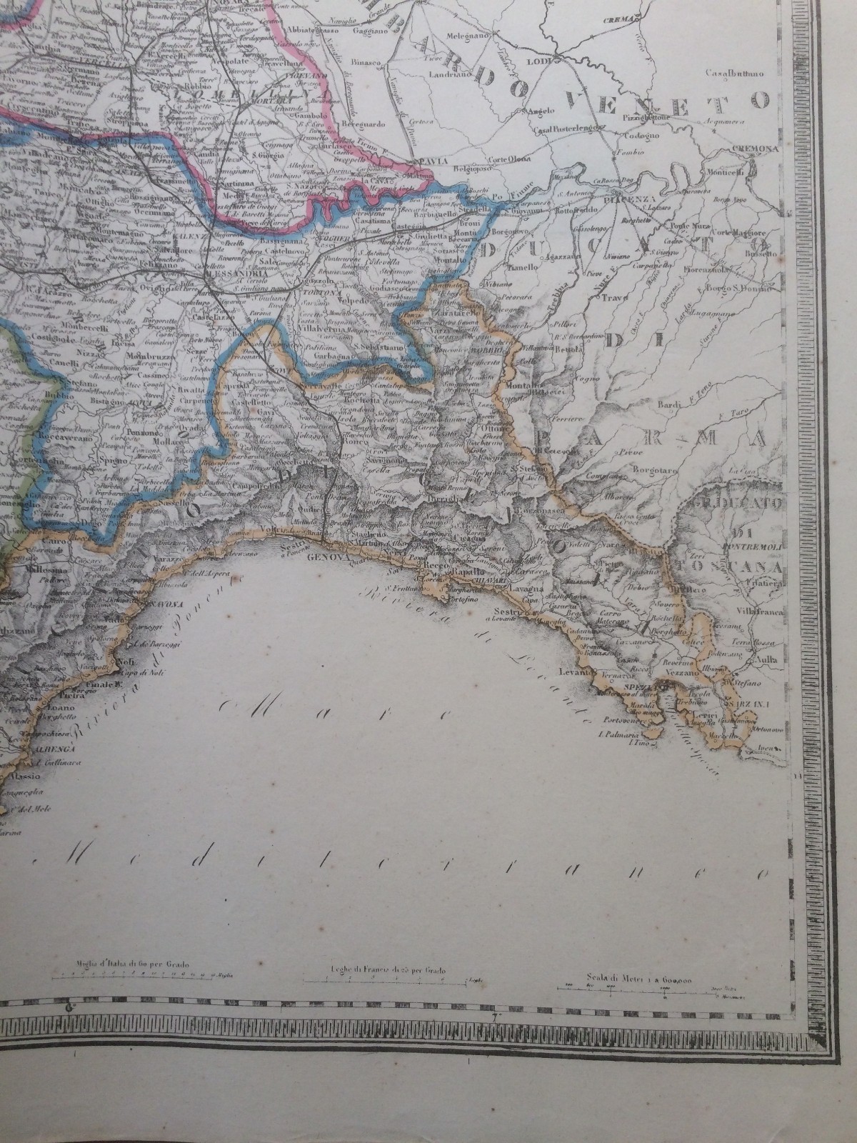 Stati Sardi: Piemonte, Liguria, Torino, Genova, Aosta, Nizza. Ferrovie, Cartografia, 1856