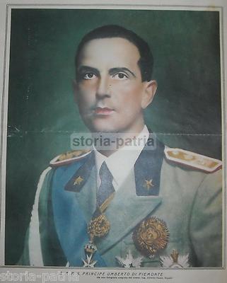 Araldica, Casata Savoia, Principe Umberto Di Piemonte, Antico Ritratto, Foto Pesce, Anni '30