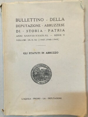 Abruzzo: Deputazione Di Storia Patria Statuti (L'Aquila, Accumoli, Paganica, Pizzoli)