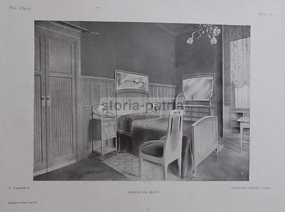 Arti Decorative Del '900: Liberty, Interno Di Camera Da Letto. Arredi Valabrega