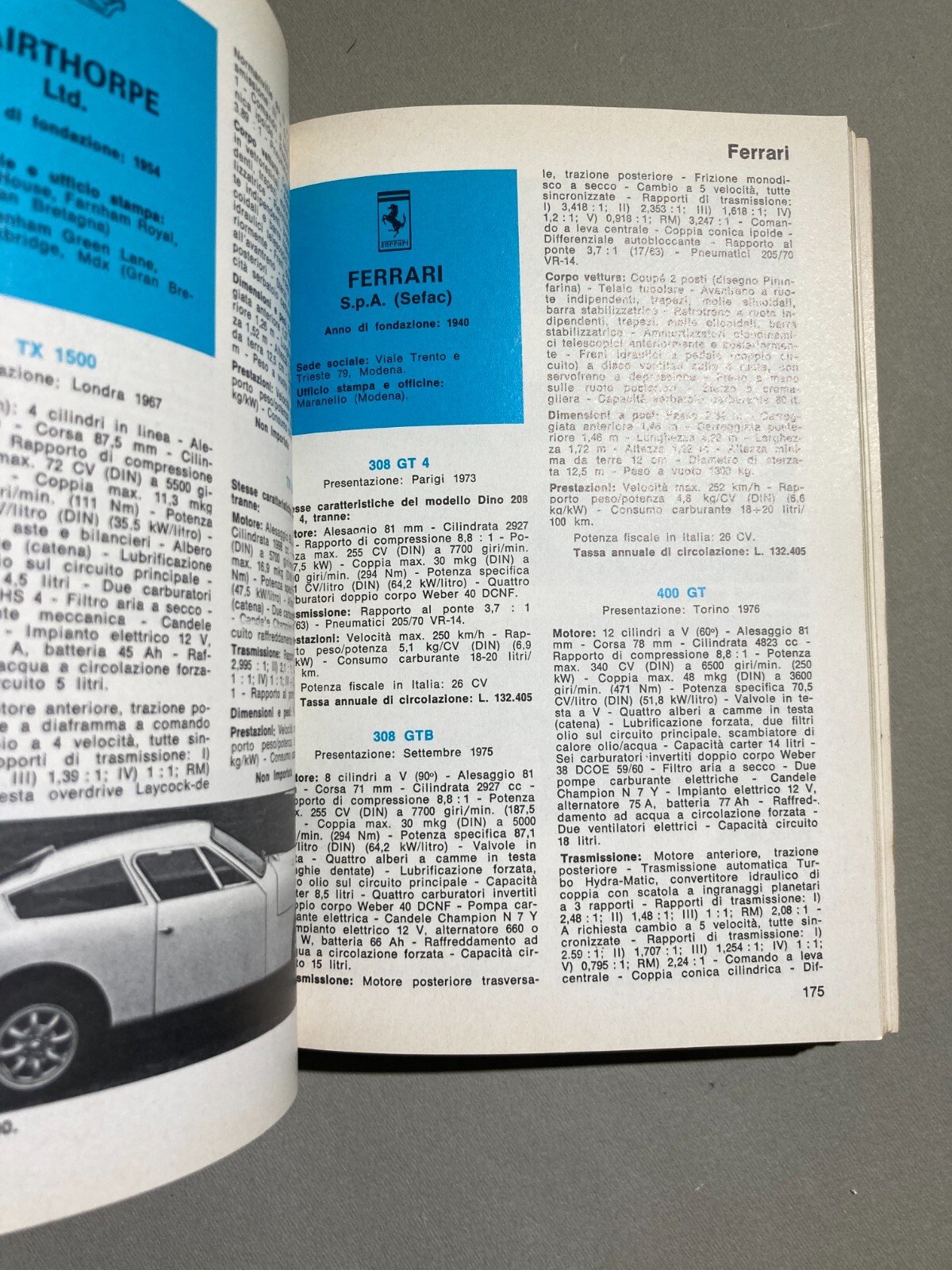 Automobili d'Epoca, Automobilismo, Ampio Catalogo Illustrato, Anni '70, Fiat, Ferrari