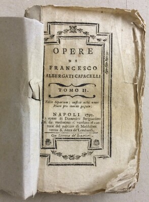 Francesco Albergati Capacelli: Opere, Tomo II (La Tarantola, Nadir)   1792
