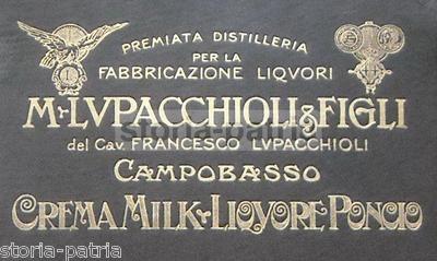 Molise, Liquori Poncio: Antico Cartello Pubblicitario Decorativo Da Collezione
