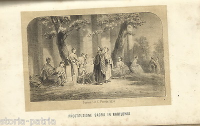 Babilonia, Prostituzione Sacra: Rara Litografia Antica