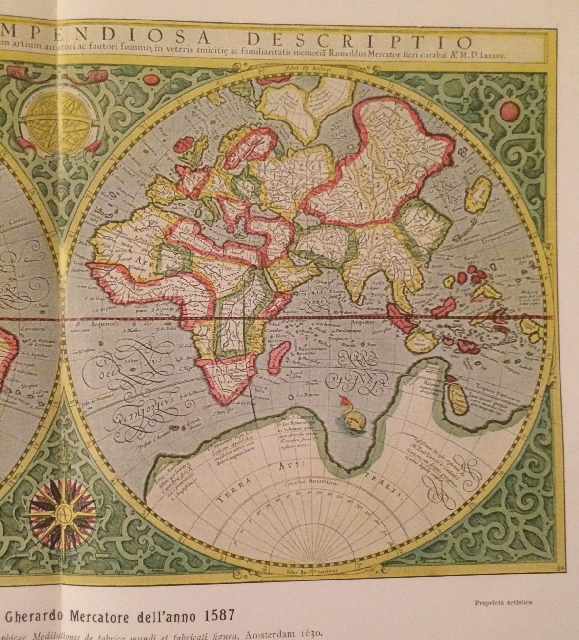 Geografia, Cartografia, America, Asia, Oceania, Africa, Europa. Cartografo Mercatore