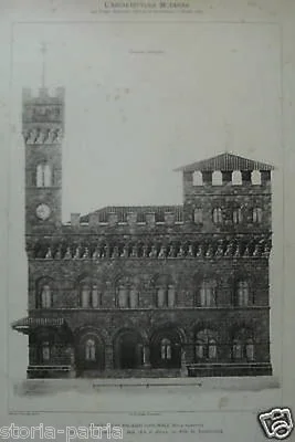 Tuscany, Florence: Architecture and Engineering. Cassi Castellazzi Project, 1890 (2 Plates)