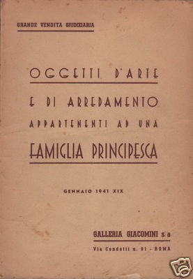 Galleria Giacomini Roma: Antico Catalogo d'Asta Nobiltà