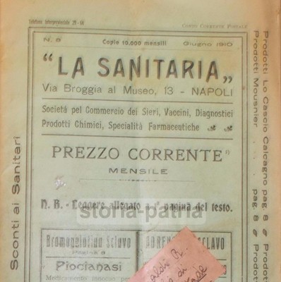 La Sanitaria: Bollettino Di Medicina, Farmacia E Pubblicità Farmaceutica, Napoli, 1910