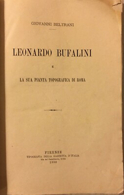 Urbanistica, Architettura E Topografia Di Roma: Bufalini, Trevisi, Beltrani