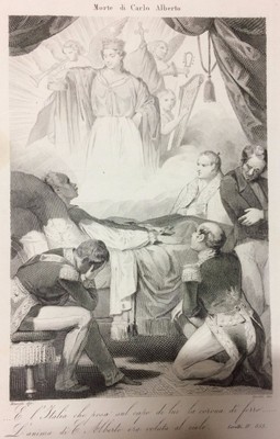 Risorgimento: Morte Di Carlo Alberto, Savoia, Incisione Allegorica, 1862