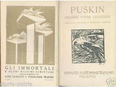 Letteratura Russa: Teatro, Poemi, Leggende. Puskin, Ciampoli, Cambellotti. Legatura In Pelle.