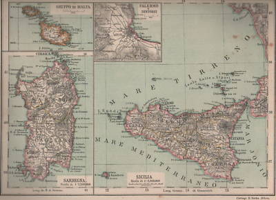 Sicilia, Sardegna, Malta E Calabria: Antica Cartografia