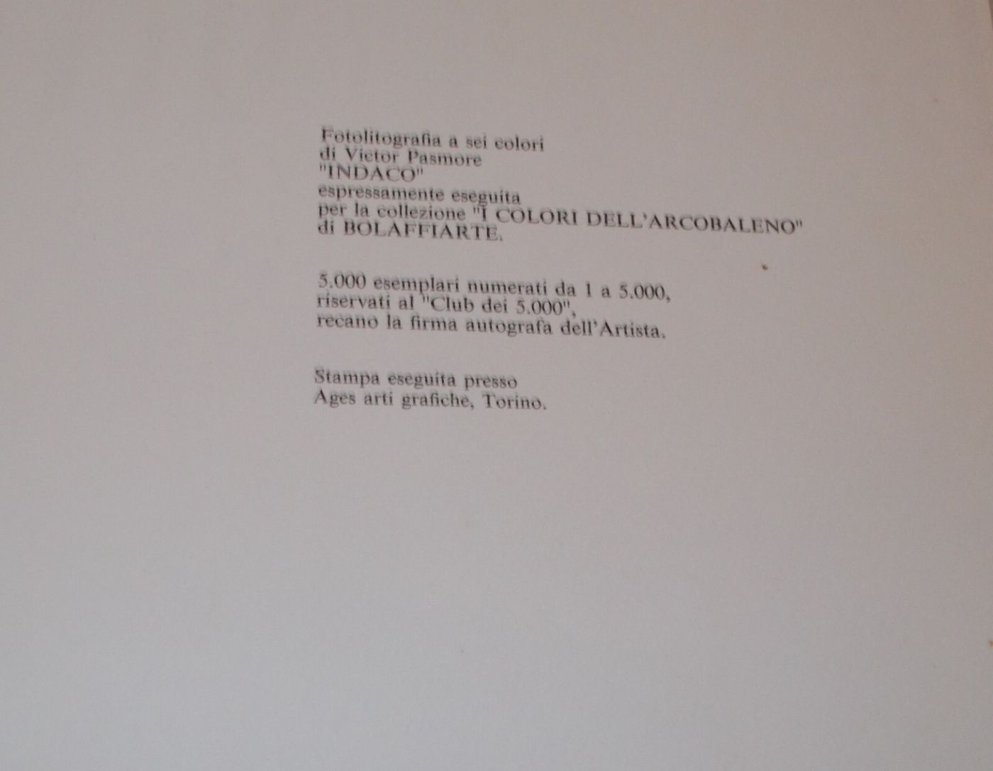 Victor Pasmore, I Colori Dell'Arcobaleno: Indaco. Grafica d'Epoca