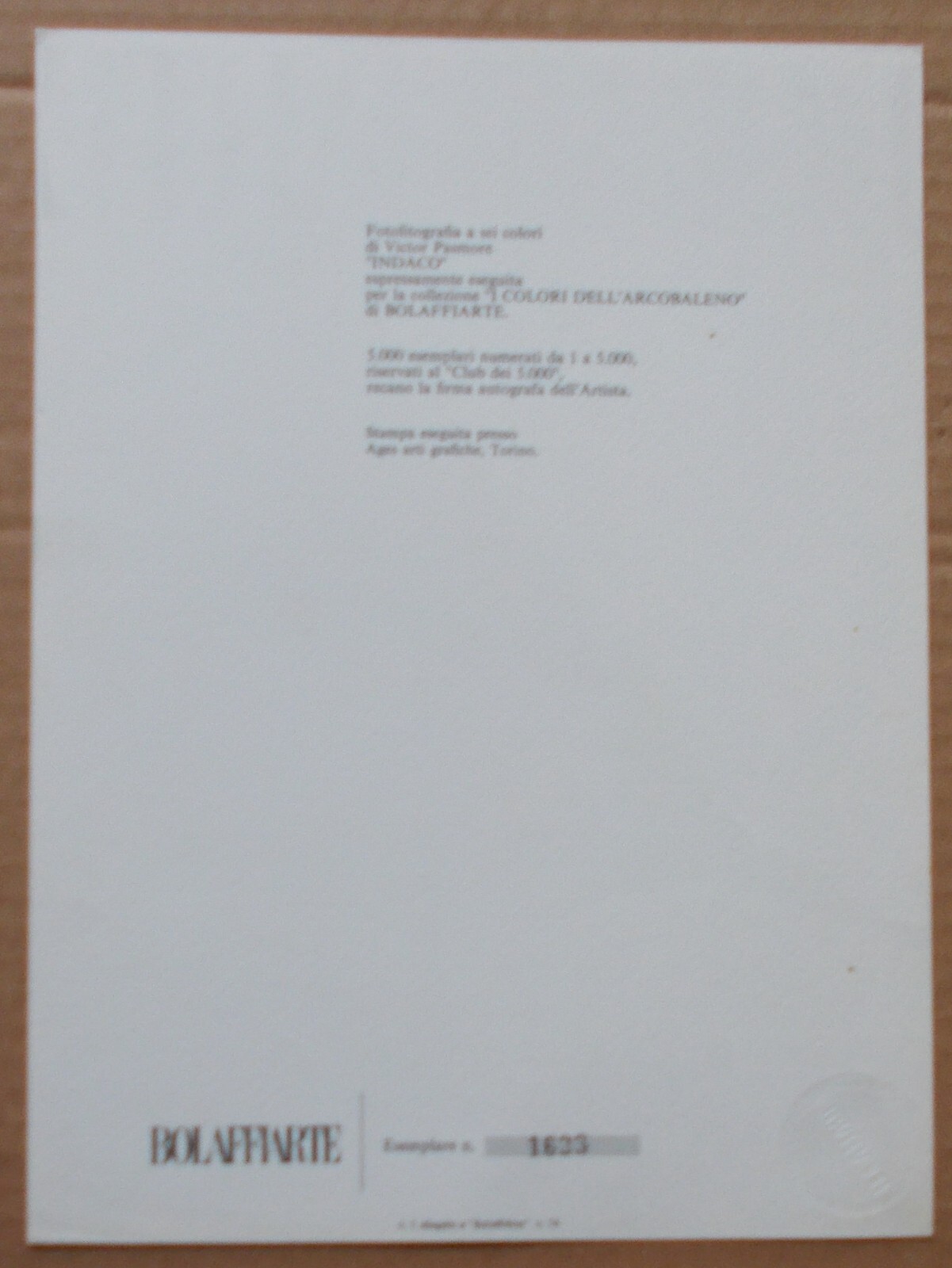 Victor Pasmore, I Colori Dell'Arcobaleno: Indaco. Grafica d'Epoca