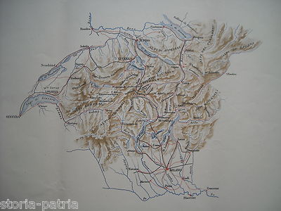 Lombardia, Milano, Como, Svizzera, Alpi, Zurigo, Ginevra, Losanna, Reno: Mappa Geologica