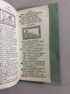 Napoli: Calendario Almanacco Borbonico 1849, Fiere, Araldica, Astrologia, Illustrato