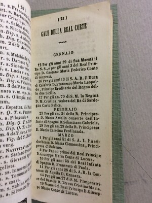 Napoli: Calendario Almanacco Borbonico 1849, Fiere, Araldica, Astrologia, Illustrato