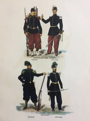Uniformi dell'Esercito Pontificio del 1860, Stampa a Colori