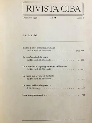 La Mano, Rivista Ciba, Milano Basilea, Dicembre 1947 (anno I, N. 7), foto 5 di 9
