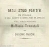 Giuseppe Mancini su Tramutoli, Studi Positivi e Chimica
