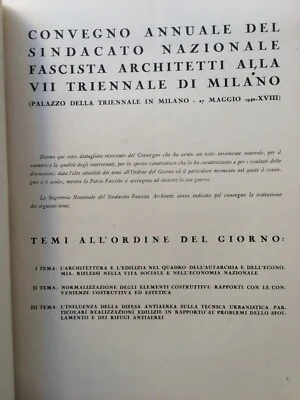 Convegno del Sindacato Architetti alla Settima Triennale di Milano, 27 30 Maggio 1940, Garzanti, foto 6 di 9