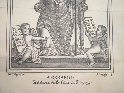 San Gerardo, Protettore Di Potenza: Stampa Popolare Devozionale, Litografia Apicella