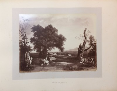 Caccia E Cacciatori: Scena Paesaggistica Con Dame E Cavalieri, Arte Piemontese Dell'Ottocento
