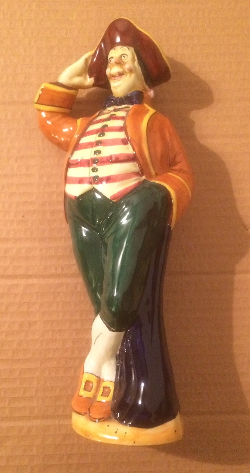 Bottiglia Artistica In Ceramica, Scultura Decorativa, Manifattura Marmaca, Maschera