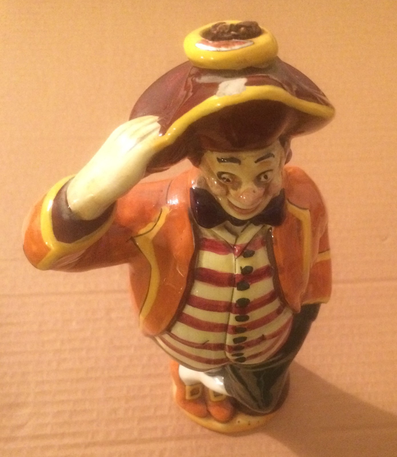 Bottiglia Artistica In Ceramica, Scultura Decorativa, Manifattura Marmaca, Maschera