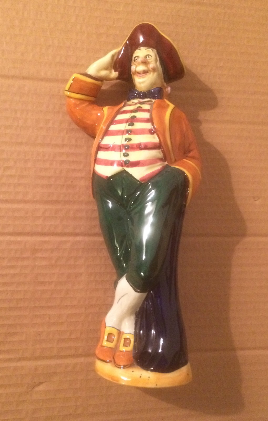 Bottiglia Artistica In Ceramica, Scultura Decorativa, Manifattura Marmaca, Maschera