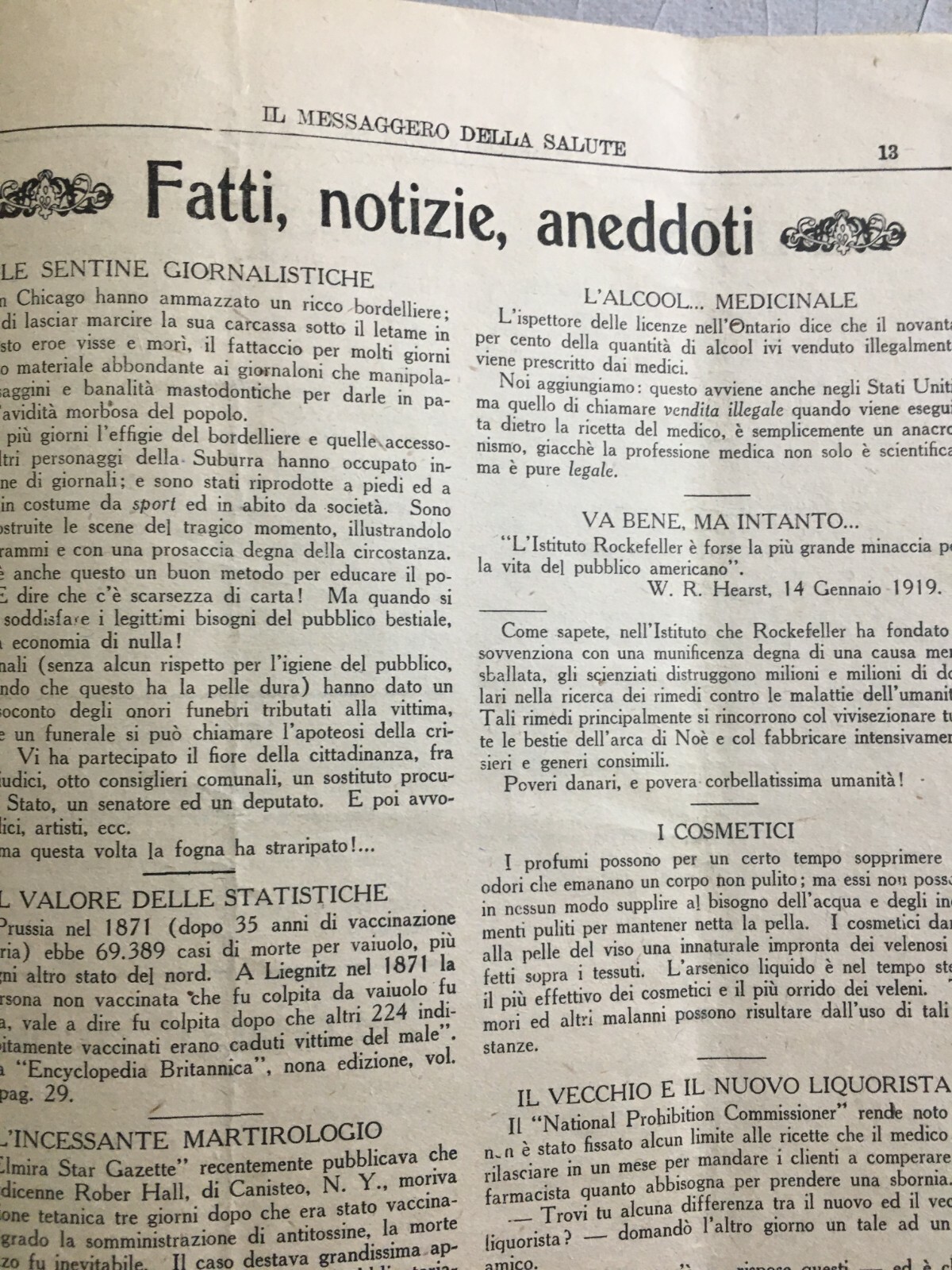 Medicina Alternativa, Osteopatia, Naturopatia, Chiropratica Ed Emigrazione A Chicago (1920)