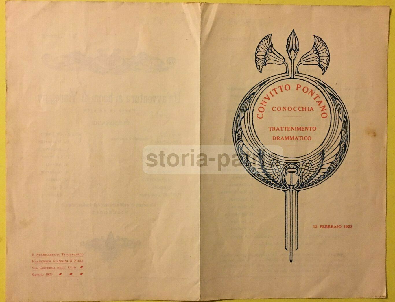 Napoli   Convitto Pontano Conocchia: Teatro Flaviano E Avventura A Viareggio, 1923