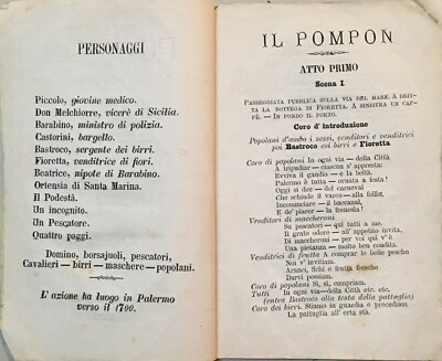 Il Pompon: Opera Comica In Tre Atti Duru, Chivot, Lecocq (Napoli, 1878)