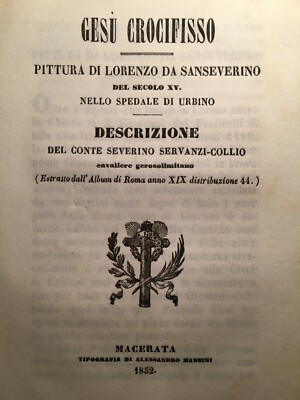 Marche, Sanseverino: Arte, Pittura, Ospedale Di Urbino. Servanzi Collio, Gesù