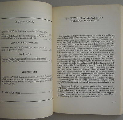 Napoli, Ferrante I, Ebraica, Calabria, Borboni, Statistica Murattiana, Palumbo, 1992