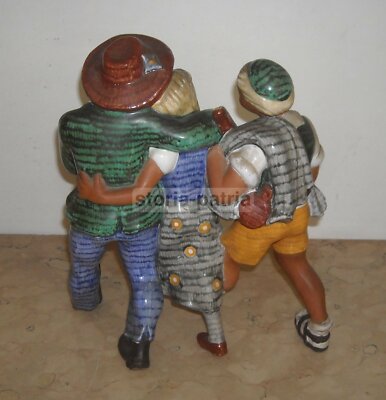 Ceramica Da Collezione: Gruppo Scultoreo Popolare Con Musicisti E Cantanti, Anni '20