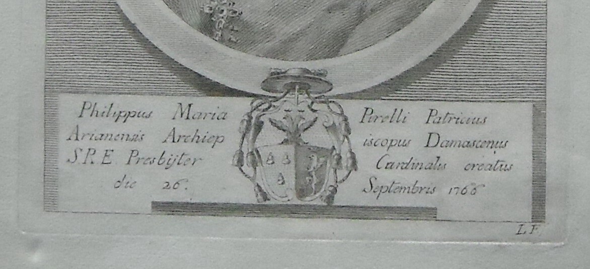 Araldica, Nobiltà d'Irpinia, Ariano, Uomini Illustri: Filippo Maria Pirelli, Incisione