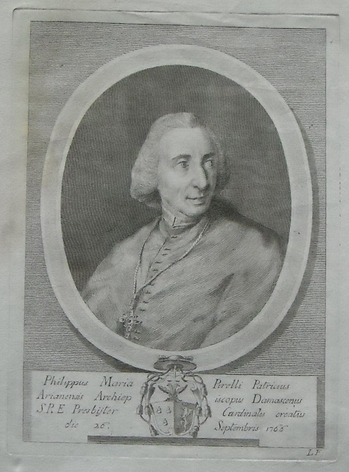 Araldica, Nobiltà d'Irpinia, Ariano, Uomini Illustri: Filippo Maria Pirelli, Incisione