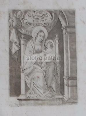 Antica Stampa Popolare Devozionale: Madonna Della Sanità, S. Pietro Dei Pisani