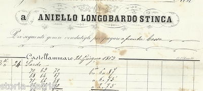 Alimentari: Ditta Aniello Longobardo Stinca, Castellammare Di Stabia. Carta Intestata Pubblicitaria.