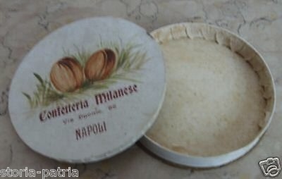 Confetteria Milanese Napoli   Antica Scatola In Cartoncino Con Acquarello